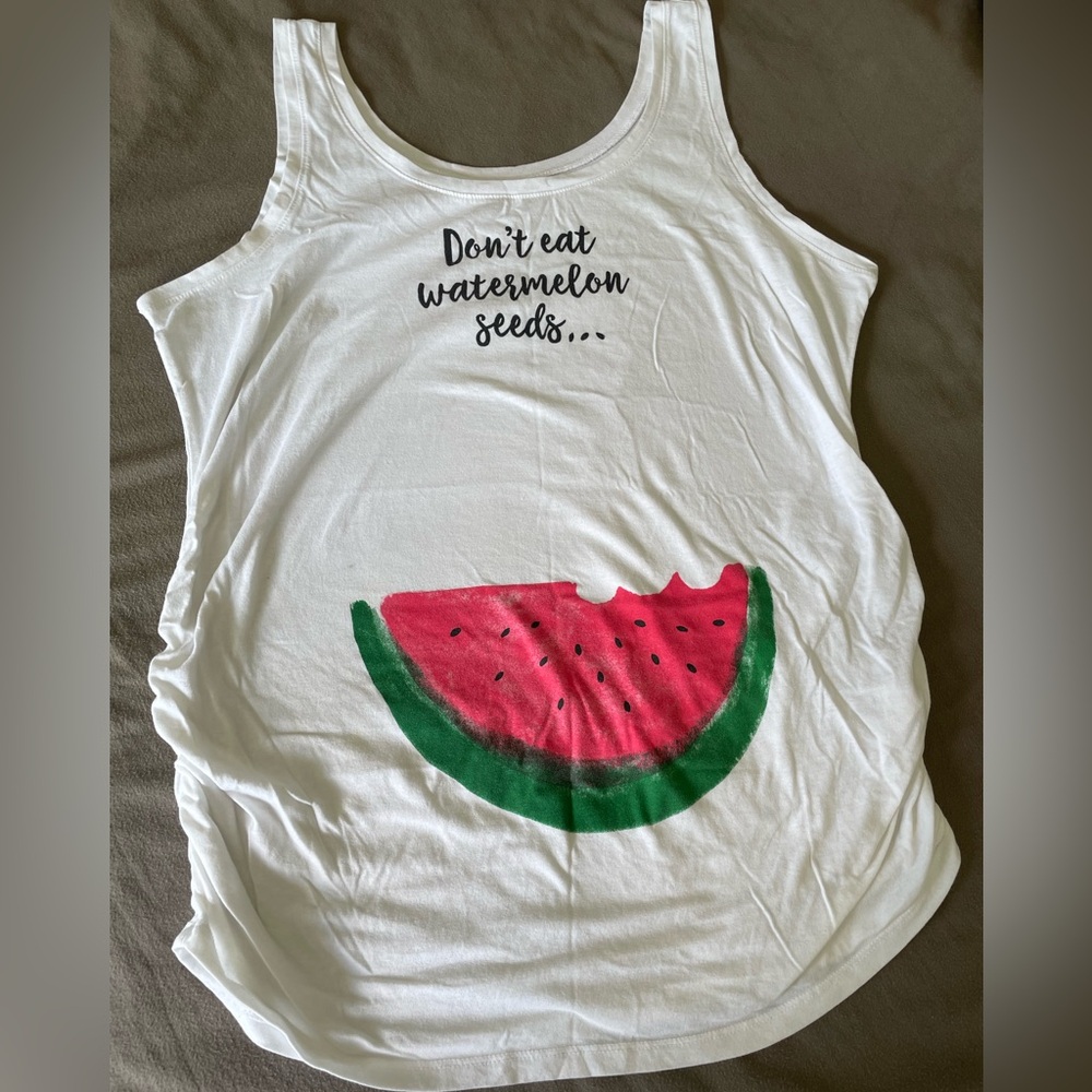 Summer Maternity Watermelon Graphic Tank Top